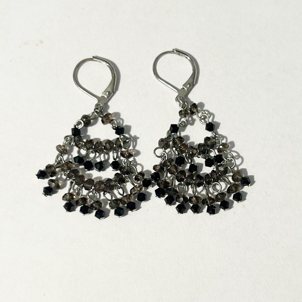 Black and Grey Dangling Earrings.